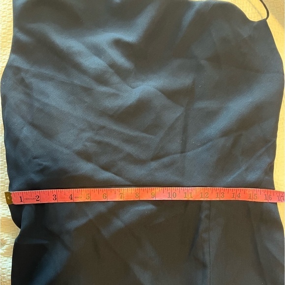 AFTER SIX 6849 Midnight Blue One Shoulder Draped Cowl Neck Maxi Bridesmaid Dress - Picture 11 of 16